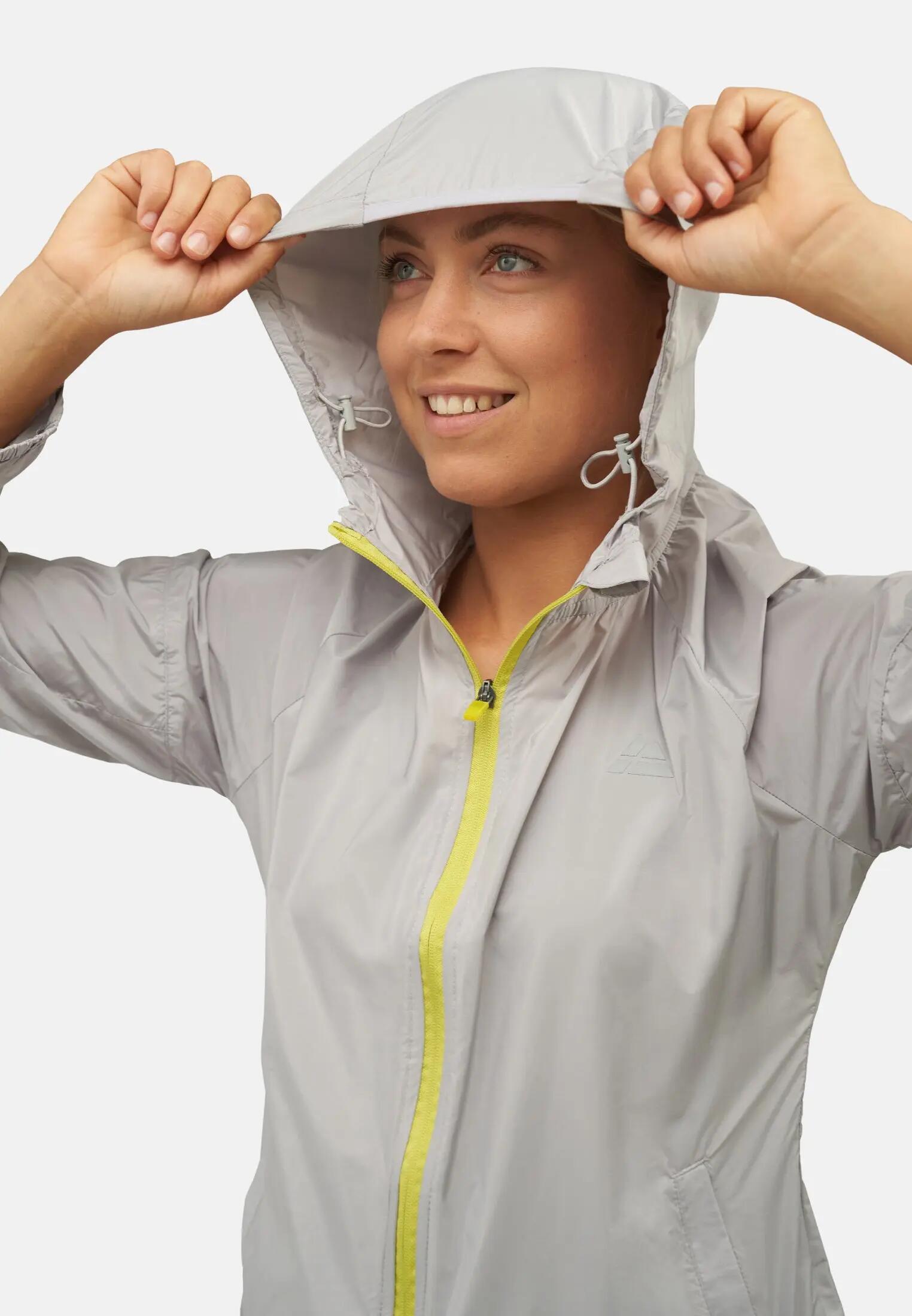 Giacca Running Riflettente Donna Antivento Leggera e Pieghevole con Cappuccio 3/3