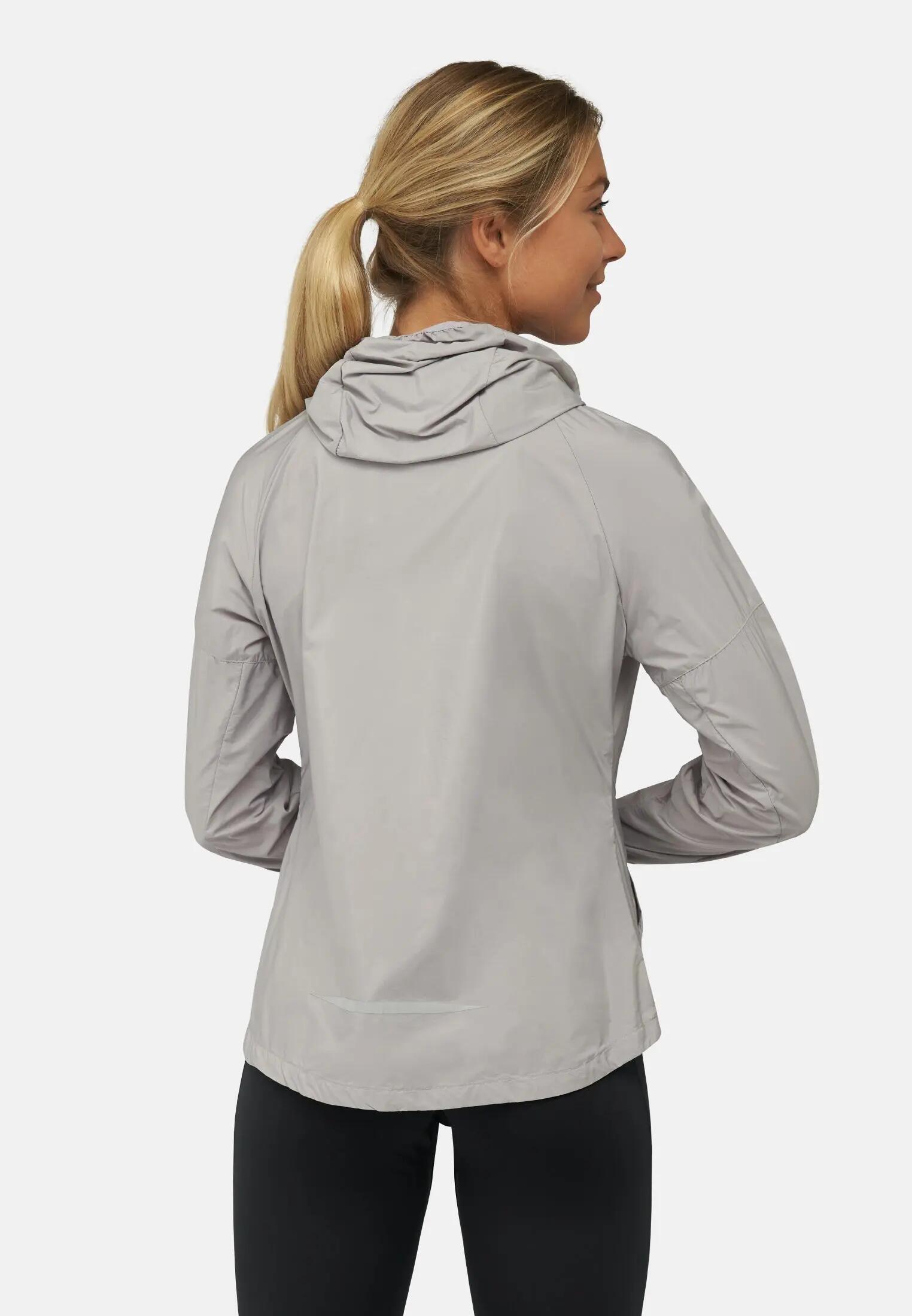 Giacca Running Riflettente Donna Antivento Leggera e Pieghevole con Cappuccio 2/3