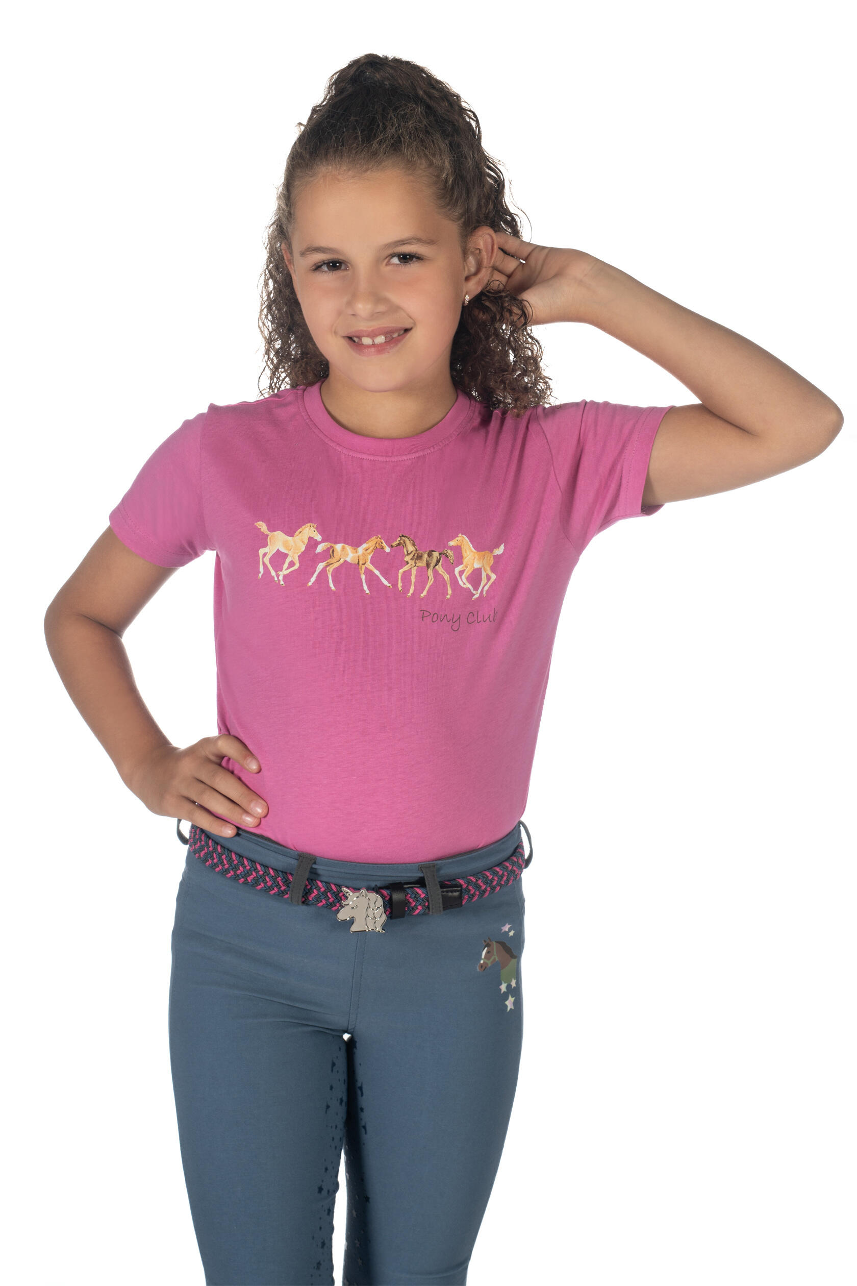 T-shirt para menina HKM Pony Club 2/7