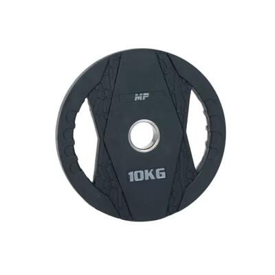 Muscle power mp2005 olympische rubber halterschijven 2 grips 10 kg