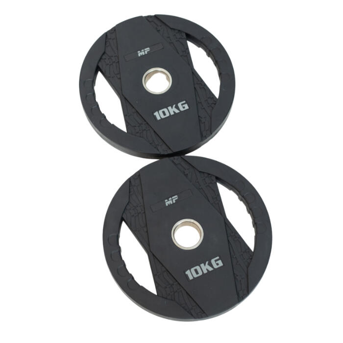 Muscle Power MP2005 Olympische rubber halterschijven 2 grips 10 KG 6/7