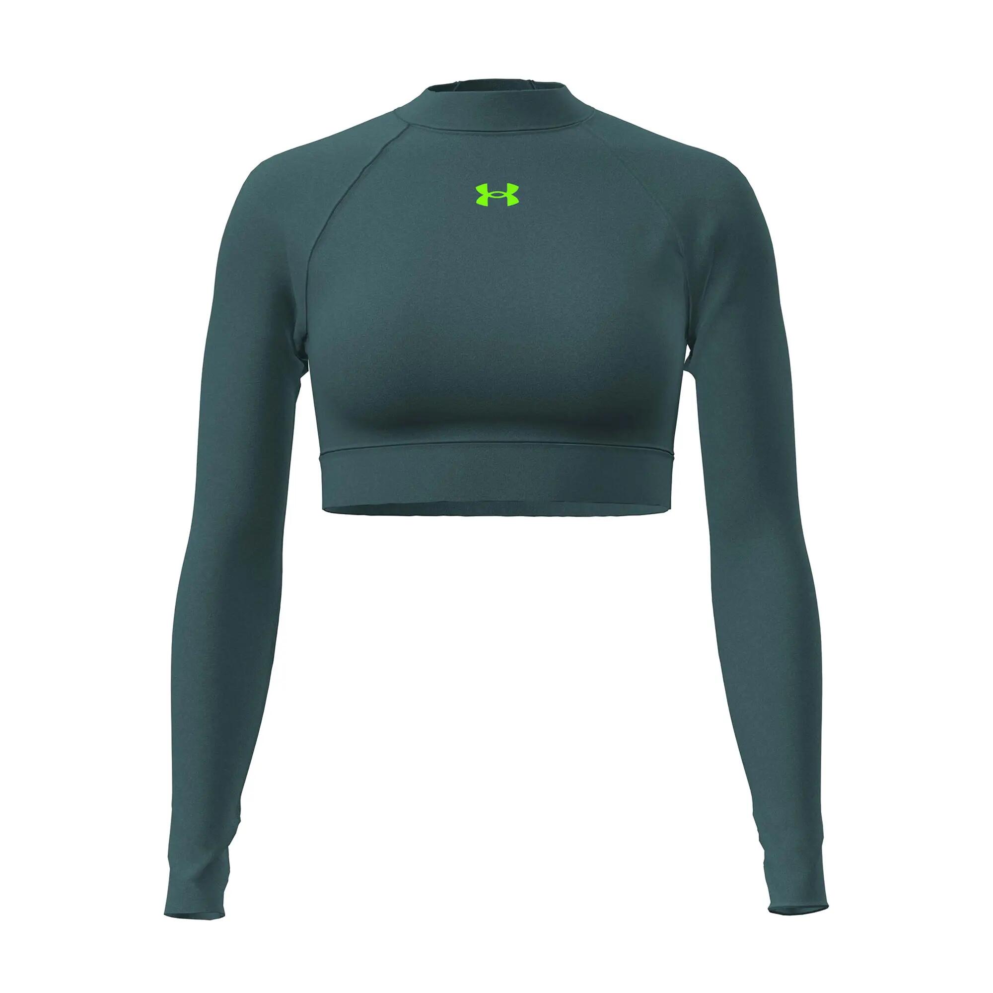 Camiseta de manga comprida de treino feminina Under Armour HeatGear Crop Mock 2/2