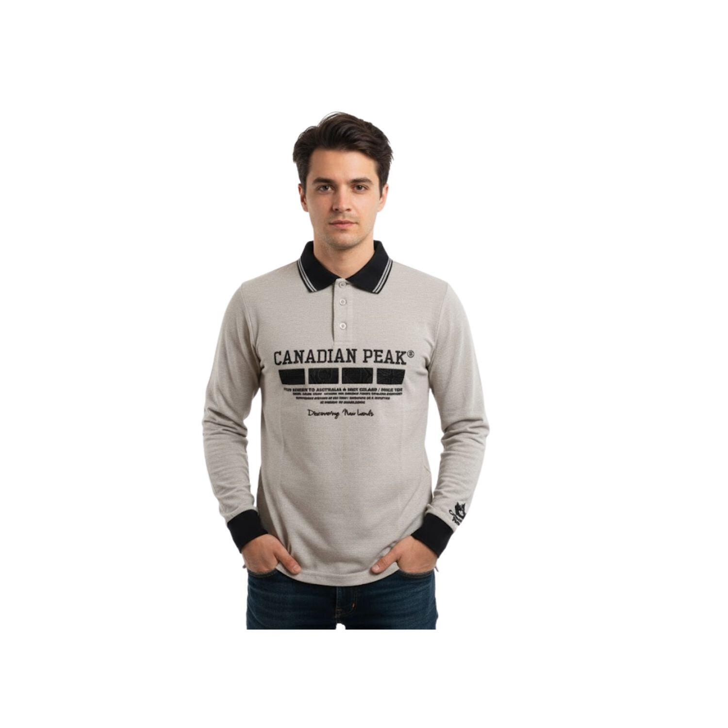 Tricou polo pentru bărbați Canadian Peak Kinstar din bumbac gri