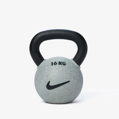 Kettlebell - krachttraining - nike strength grind - 16 kg - grijs-groen