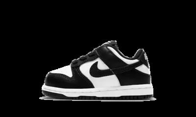 Schoenen - lifestyle - baby - dunk low - leer, veters - zwart/wit