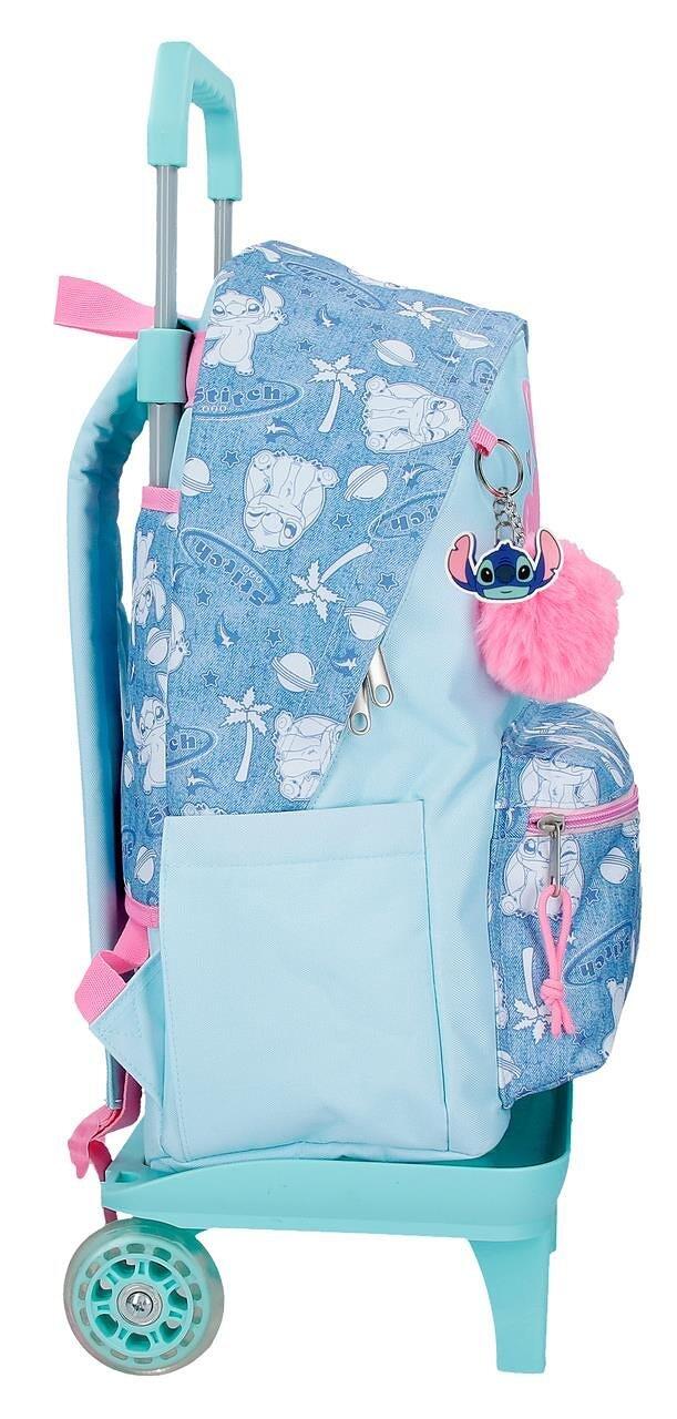 Mochila escolar com carrinho Stitch Hearts 32x44x15 cm denim 4/5