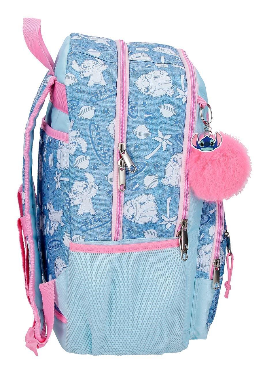 Mochila escolar adaptable a carro Stitch Hearts 32x44x17 cm denim 4/5