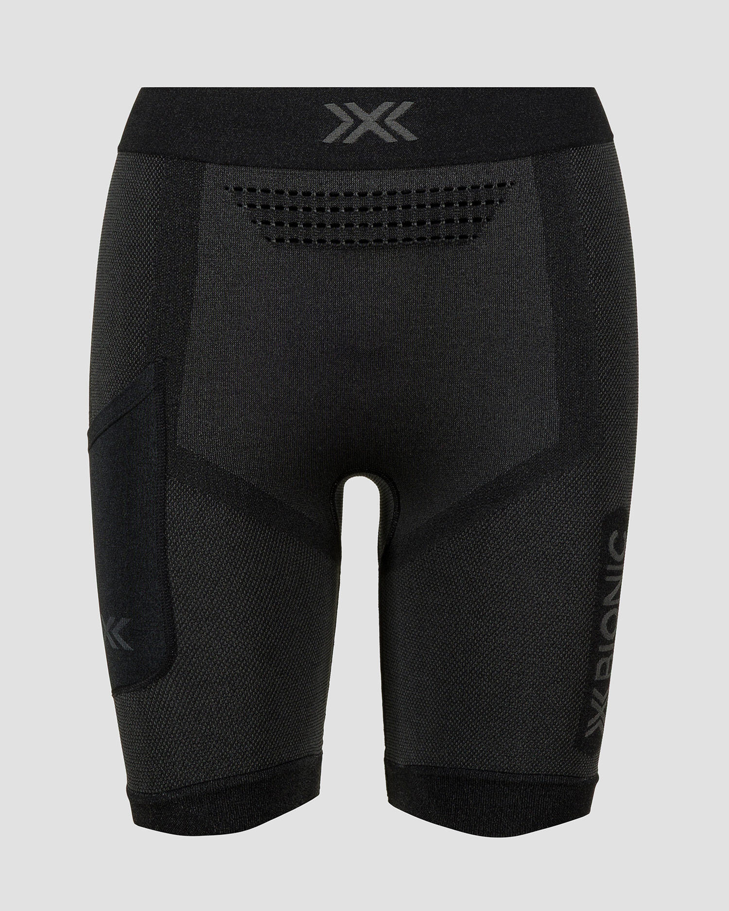 Spodenki biegowe damskie X-Bionic Xceed Run Short Tights szaro-czarne