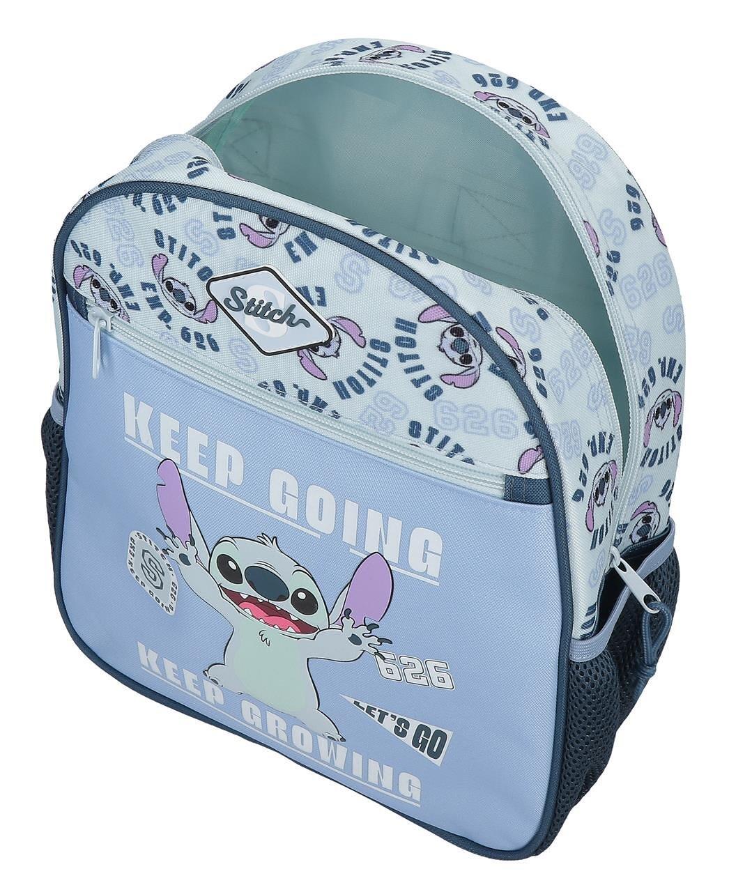 Mochila escolar adaptável a carrinho Stitch keep going 27x33x11 cm marinho 3/5
