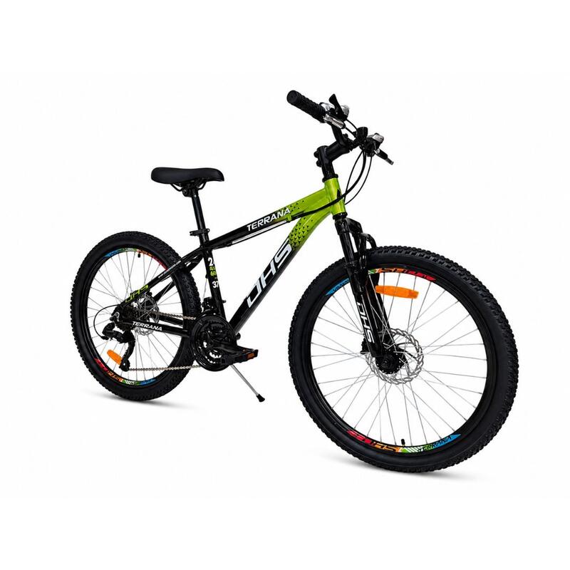 Bicicleta Copii Dhs Terrana 2423B, model 2026 - 24 Inch, Negru-Verde