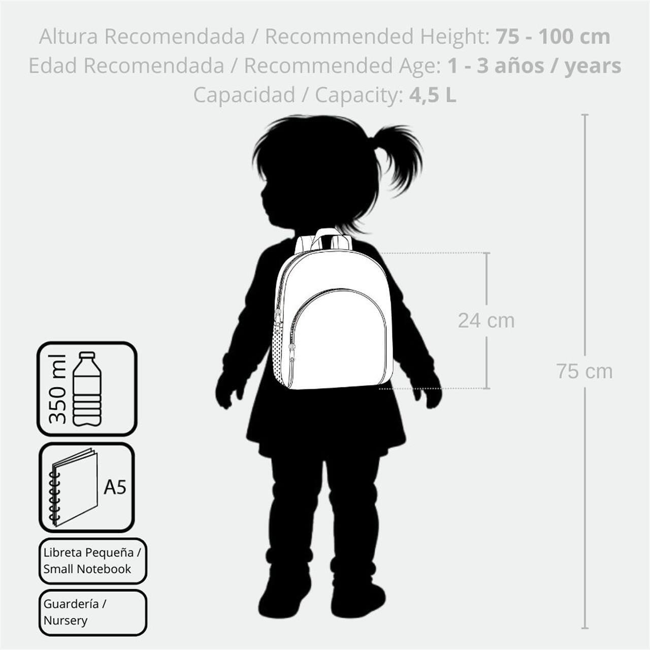 Mochila escolar Stitch Hearts 19x24x10 cm denim 5/5