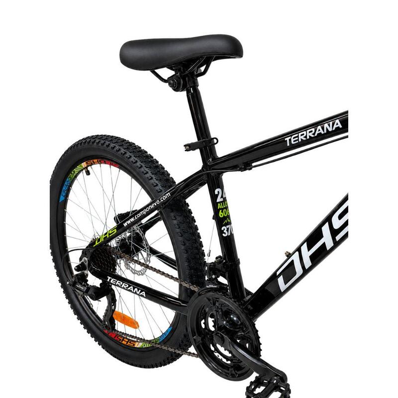 Bicicleta Copii Dhs Terrana 2423B, model 2026 - 24 Inch, Negru-Verde