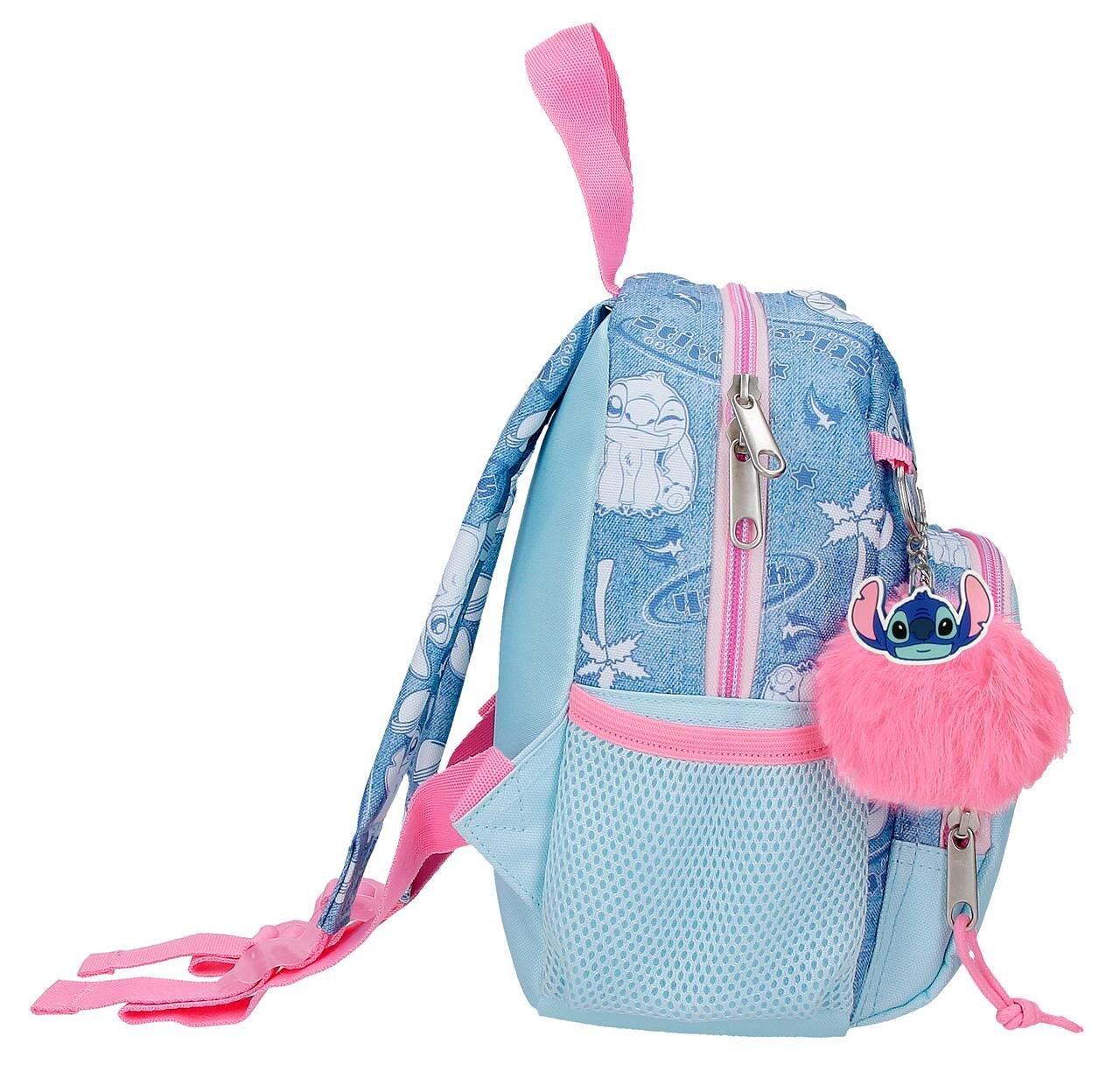 Mochila escolar Stitch Hearts 19x24x10 cm denim 4/5