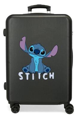 Valigia media Stitch cute ABS con capacità di 56L nero