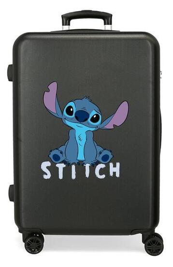 Valigia media Stitch cute ABS con capacità di 56L nero