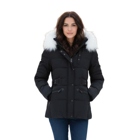 Damen Winterjacke GeoNorway Expedition Chester lang schwarz mit Kapuze