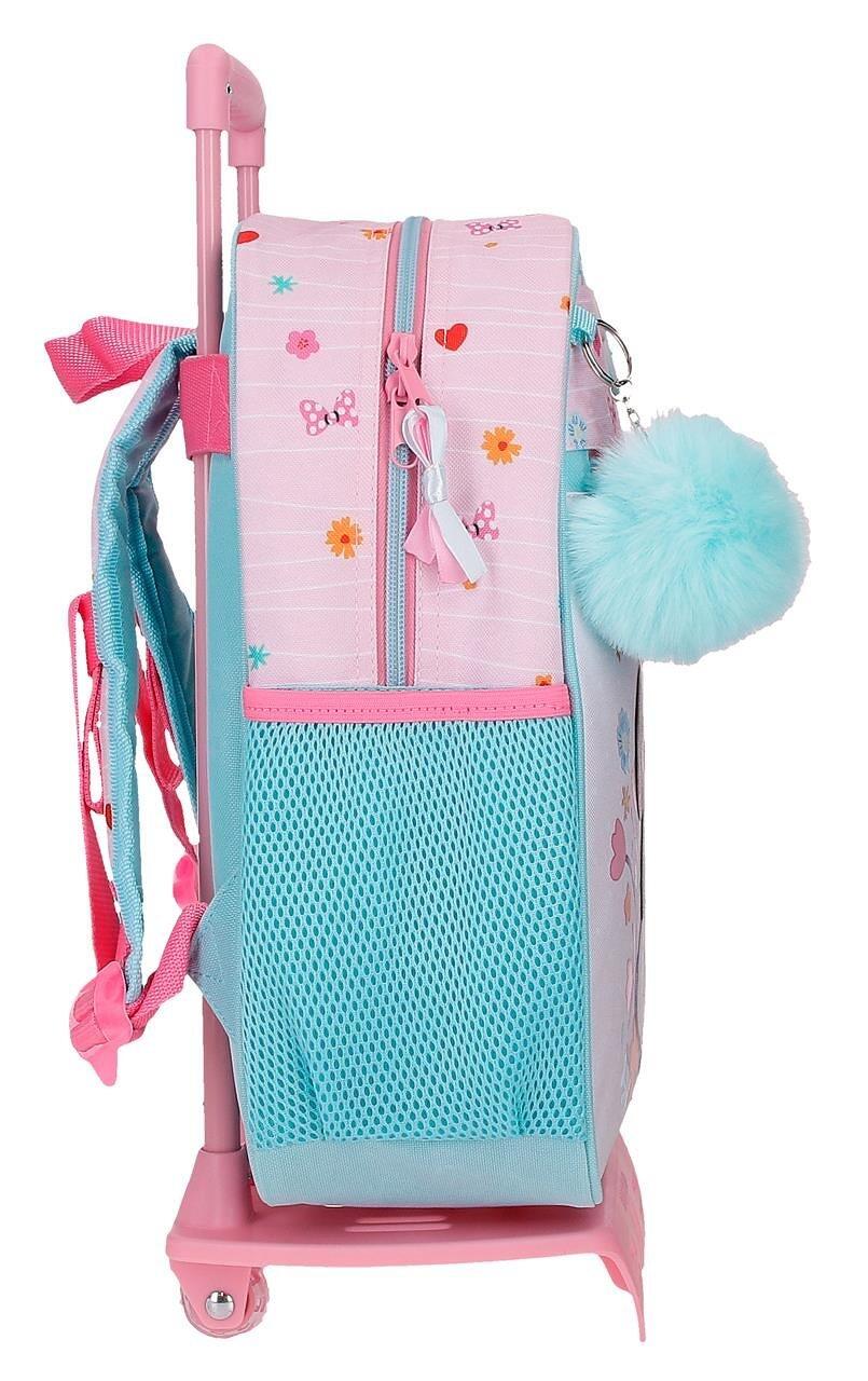 Mochila escolar com carrinho Minnie happy to be me 27x33x11 cm rosa 4/5