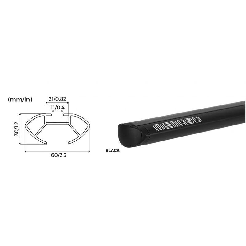 Bare transversale Menabo Delta Black pentru Audi A4 (B6/8E/8H) 4 uși 2000-2004