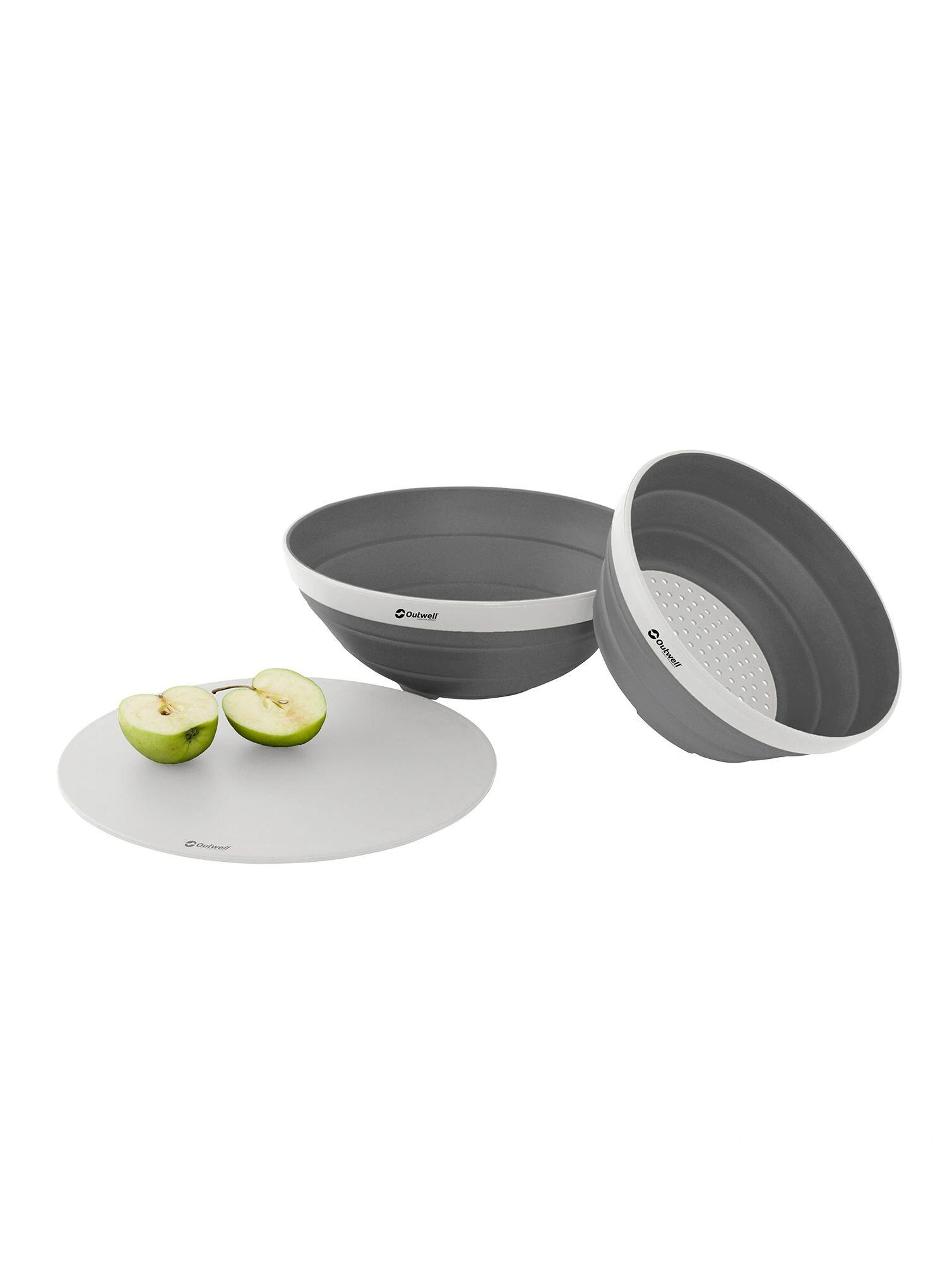 Zestaw naczyń Outwell Collaps Bowl & Colander Set - grey mist 6/7