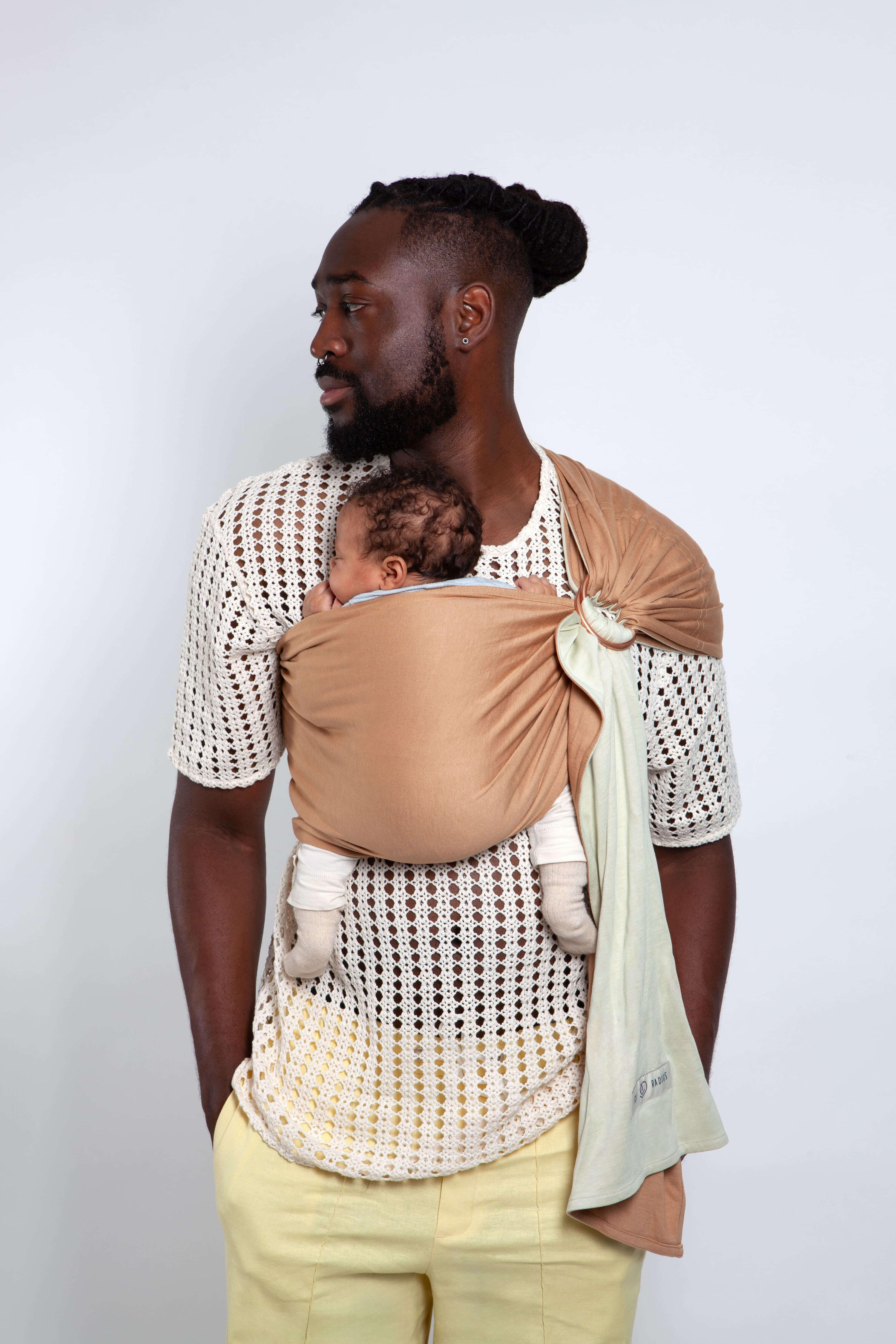Sling - La Petite Echarpe Sans Nœud - Pistacchio, Cappuccino (réversible) 2/5