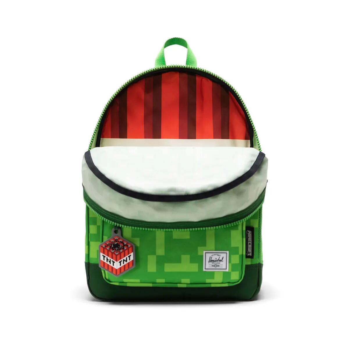 Sac à dos en matières recyclées MINECRAFT HERITAGE KIDS 20 L unisex vert fluo 3/4