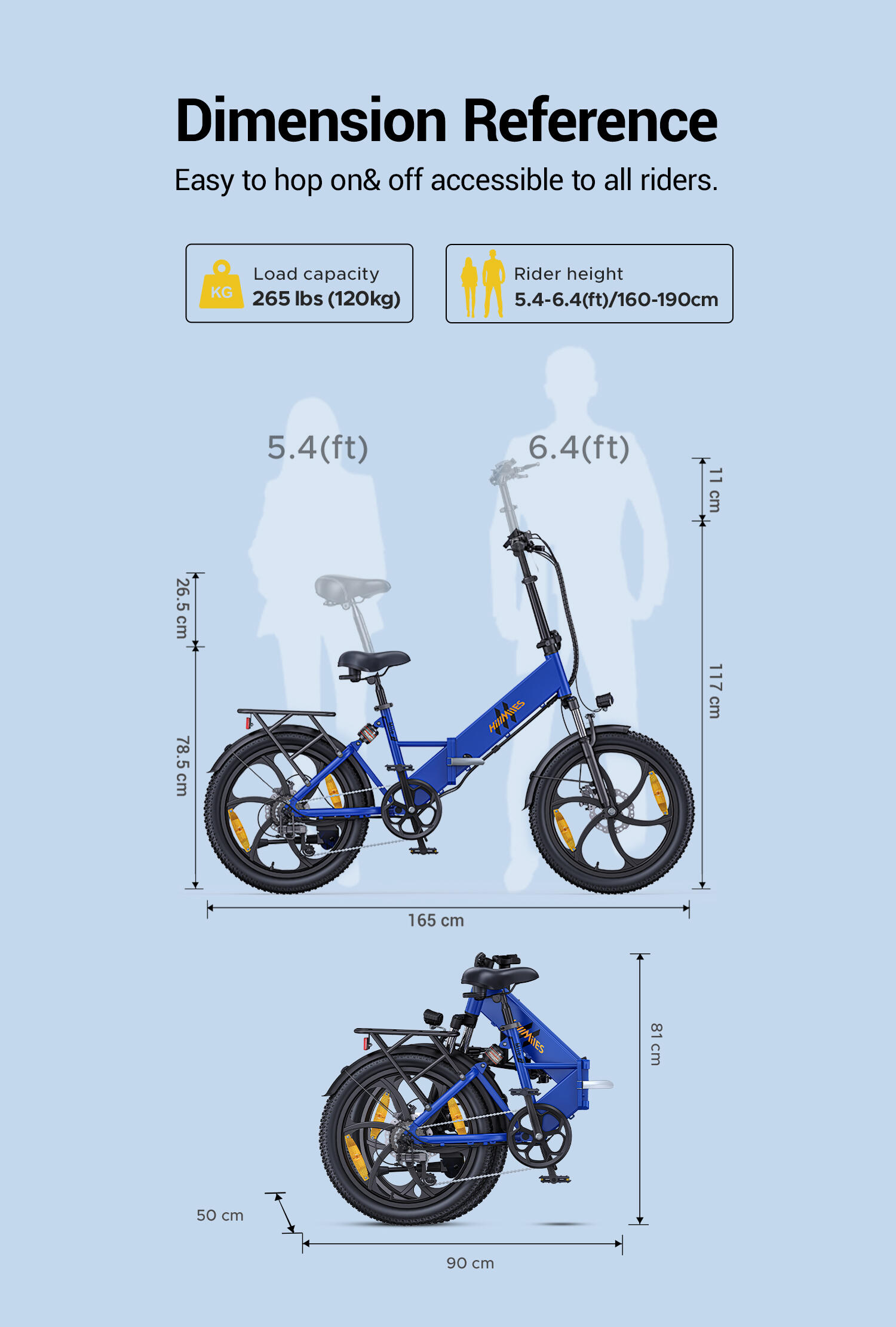 Bici elettrica adulti HillMiles Mile 2 250W 36V13Ah 20" Fat TT 15/15