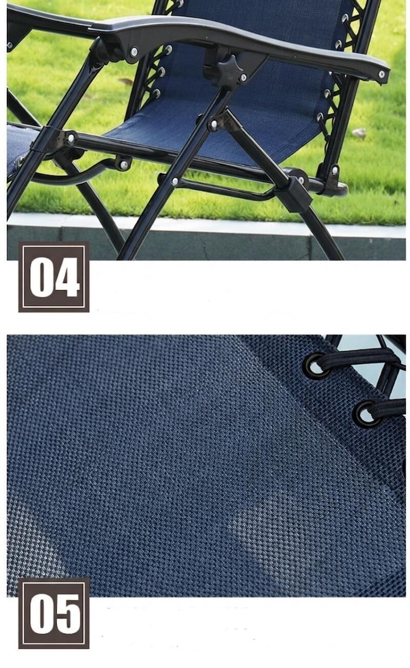 Silla Plegable Camping Tipo Tumbona Multiposición Azul 5/5