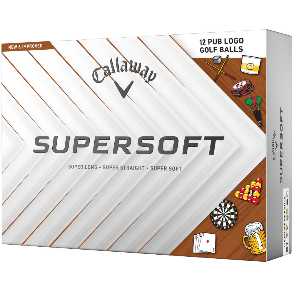 Callaway Supersoft 12 Pub Logo Golf Balls, Golf Balls with Logo