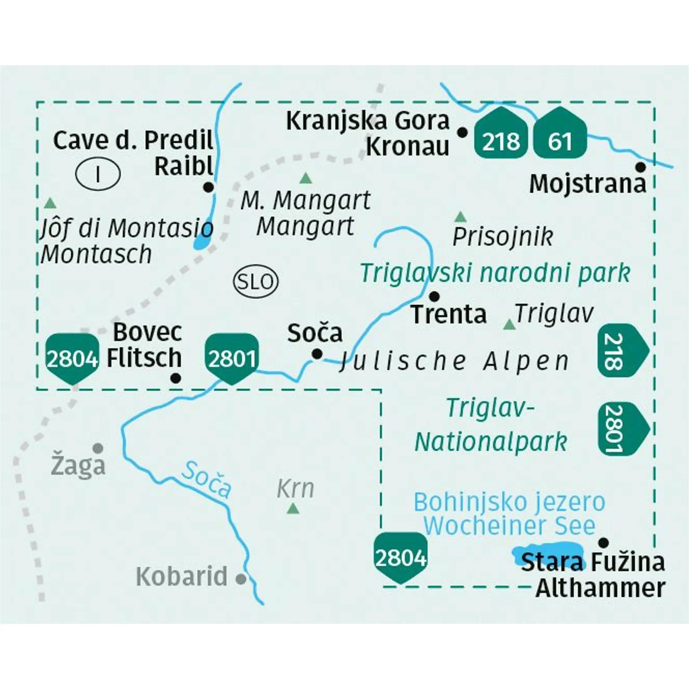 K 064 Júliai-Alpok/Triglav turistatérkép 2/2