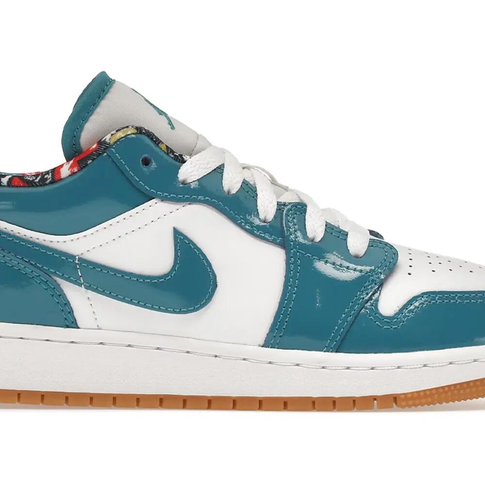 Jordan 1 Low Barcelona (GS) - Kids low-top sneaker in cyber teal