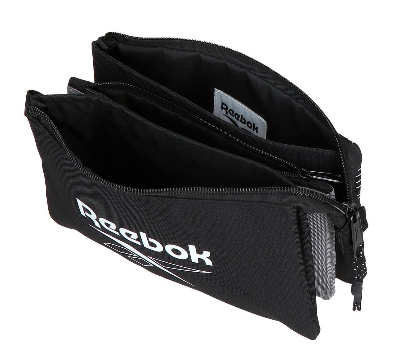 Estojo três compartimentos Reebok Stockton 22x12x5 cm preto 3/5