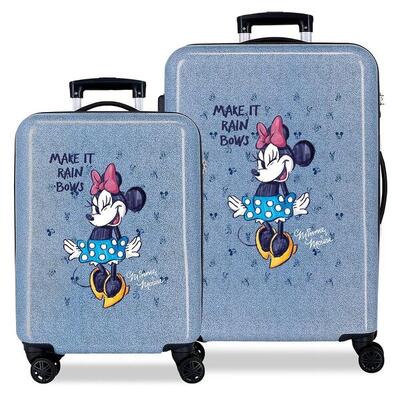 Set di valigie Minnie make it rain bows ABS con capacità di 6877L denim
