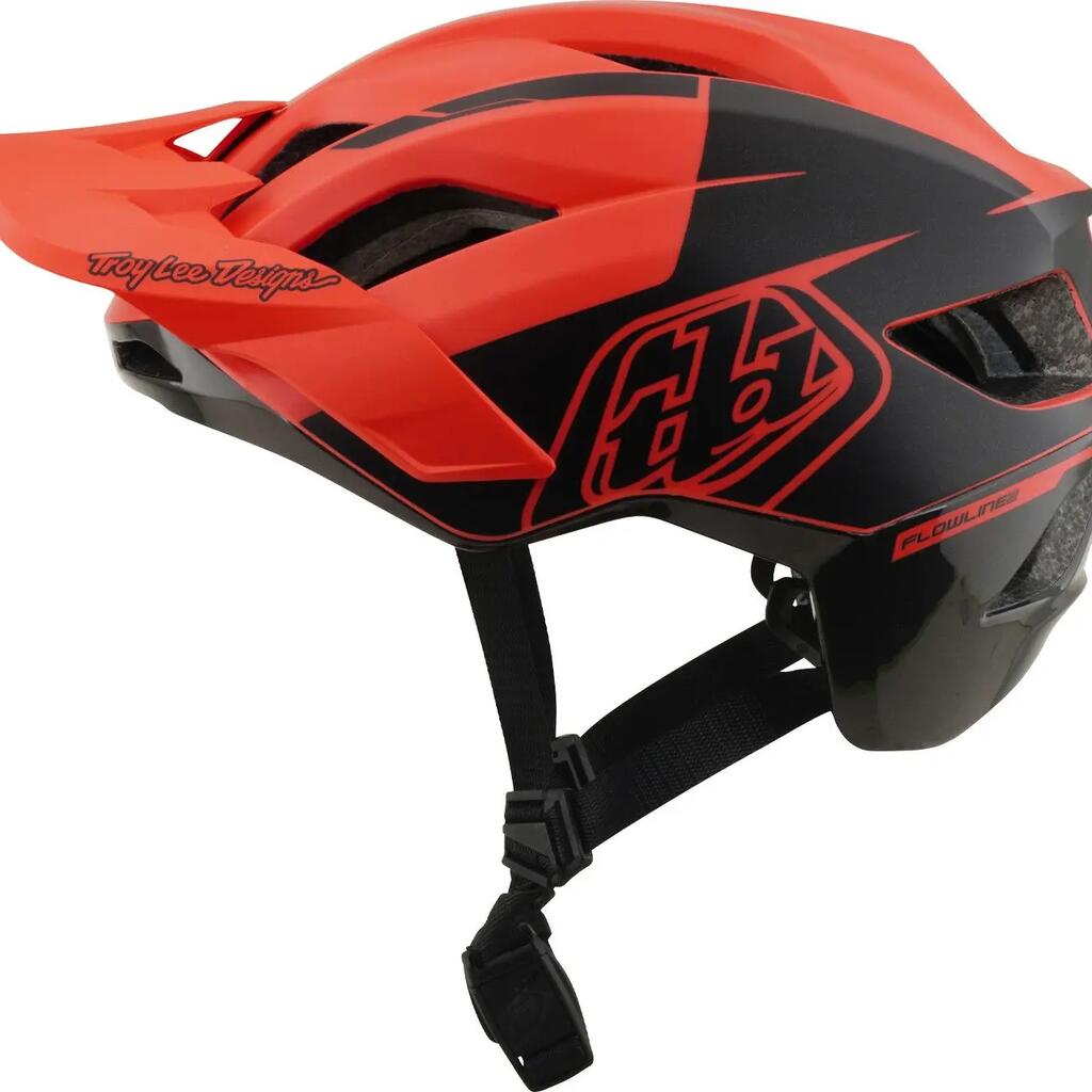 Troy Lee Designs Flowline SE Mips Hydro Mountain Bike Helmet in Coral/Charcoal