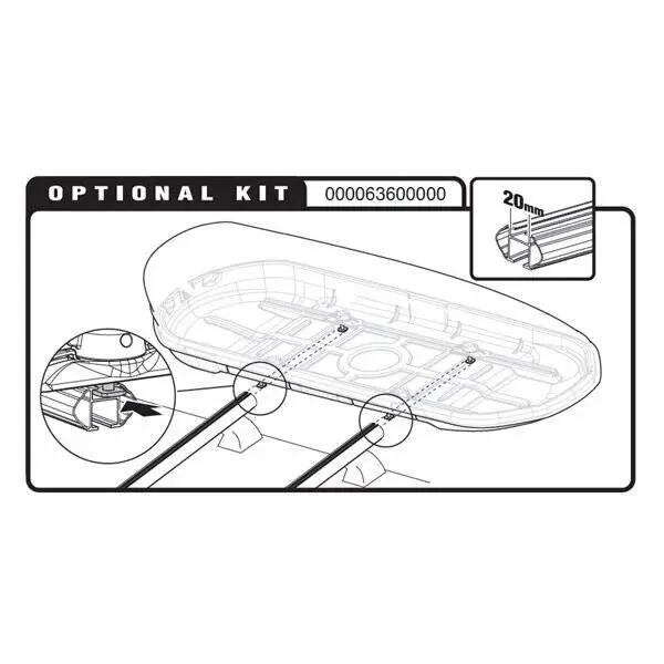 Kit de fixation pour coffre de toit Menabo Mania – système rainure en T 3/4