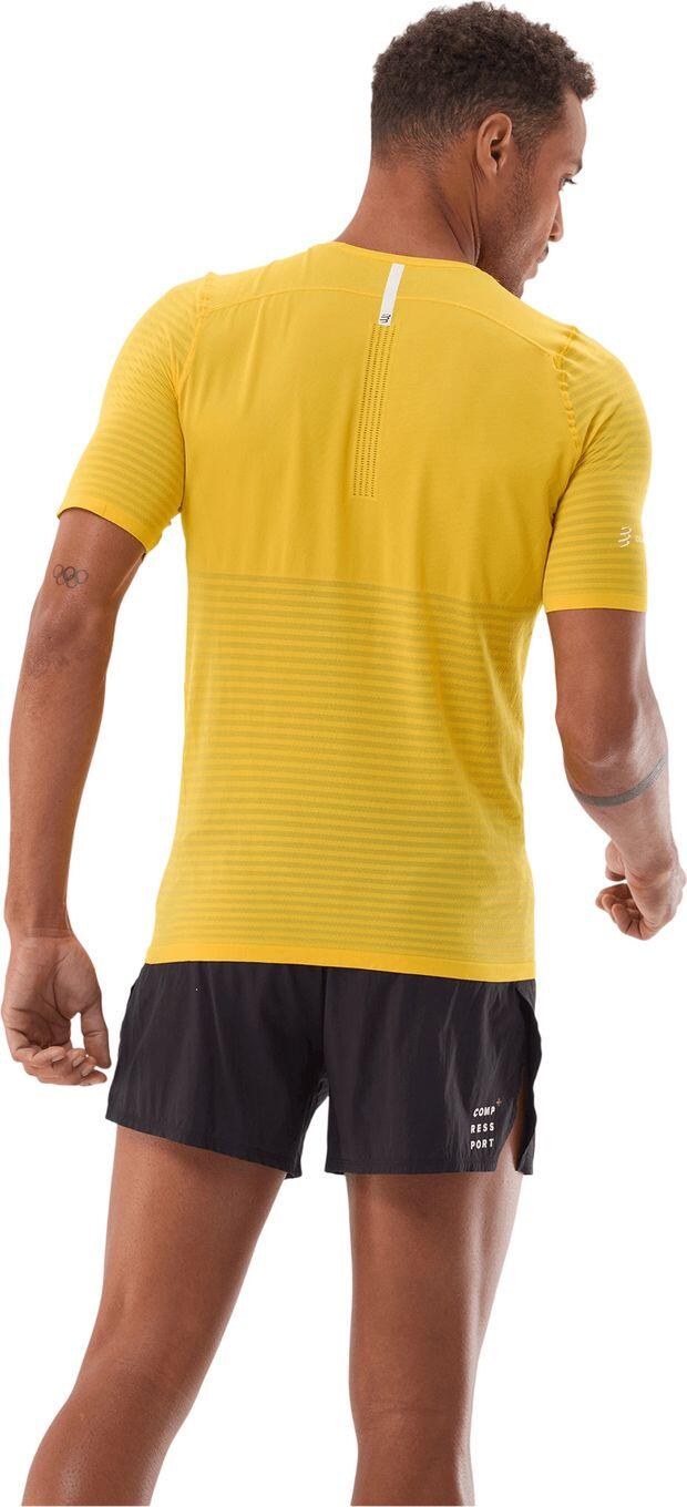 Maglia a maniche corte Compressport Pro Racing gialla da uomo 2/4