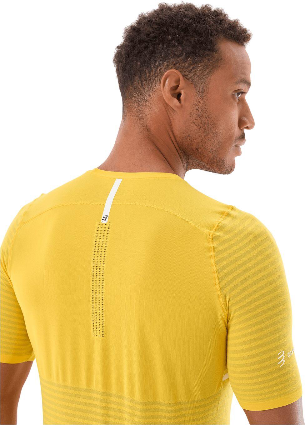 Maglia a maniche corte Compressport Pro Racing gialla da uomo 4/4