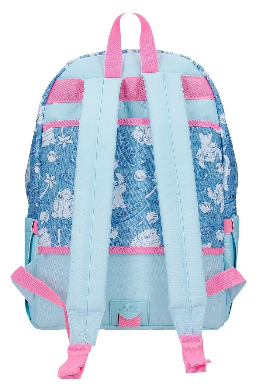 Sac à dos scolaire adaptable au chariot Stitch Hearts 32x44x15 cm denim 2/5