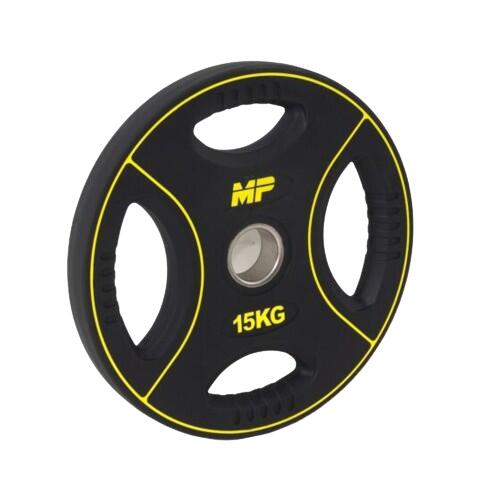 Muscle Power 15 kg Polyurethaan 4 Grip Halterschijf 50 mm 2/6