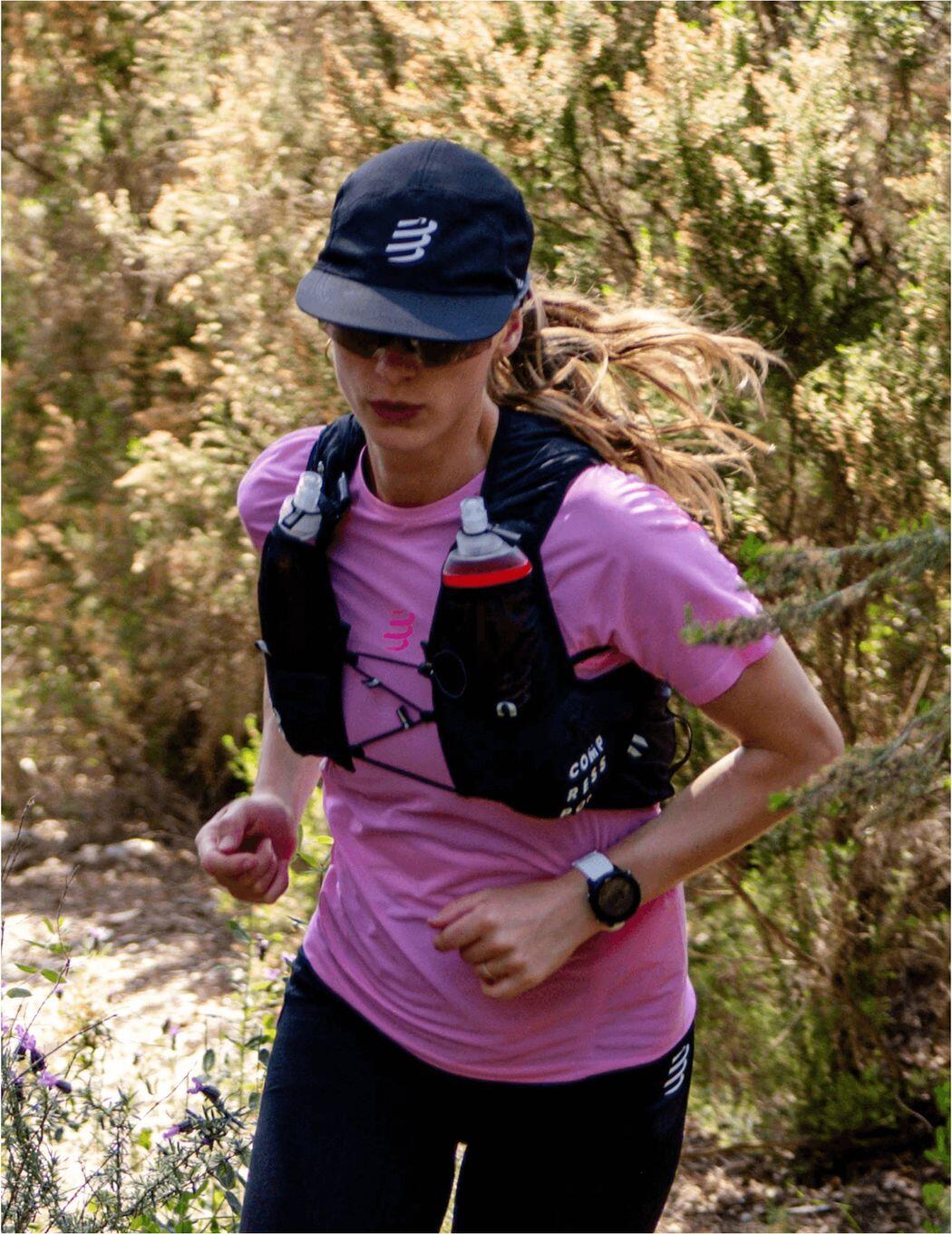 Compressport Trail Racing Kurzarm-Shirt für Damen, rosa 5/6