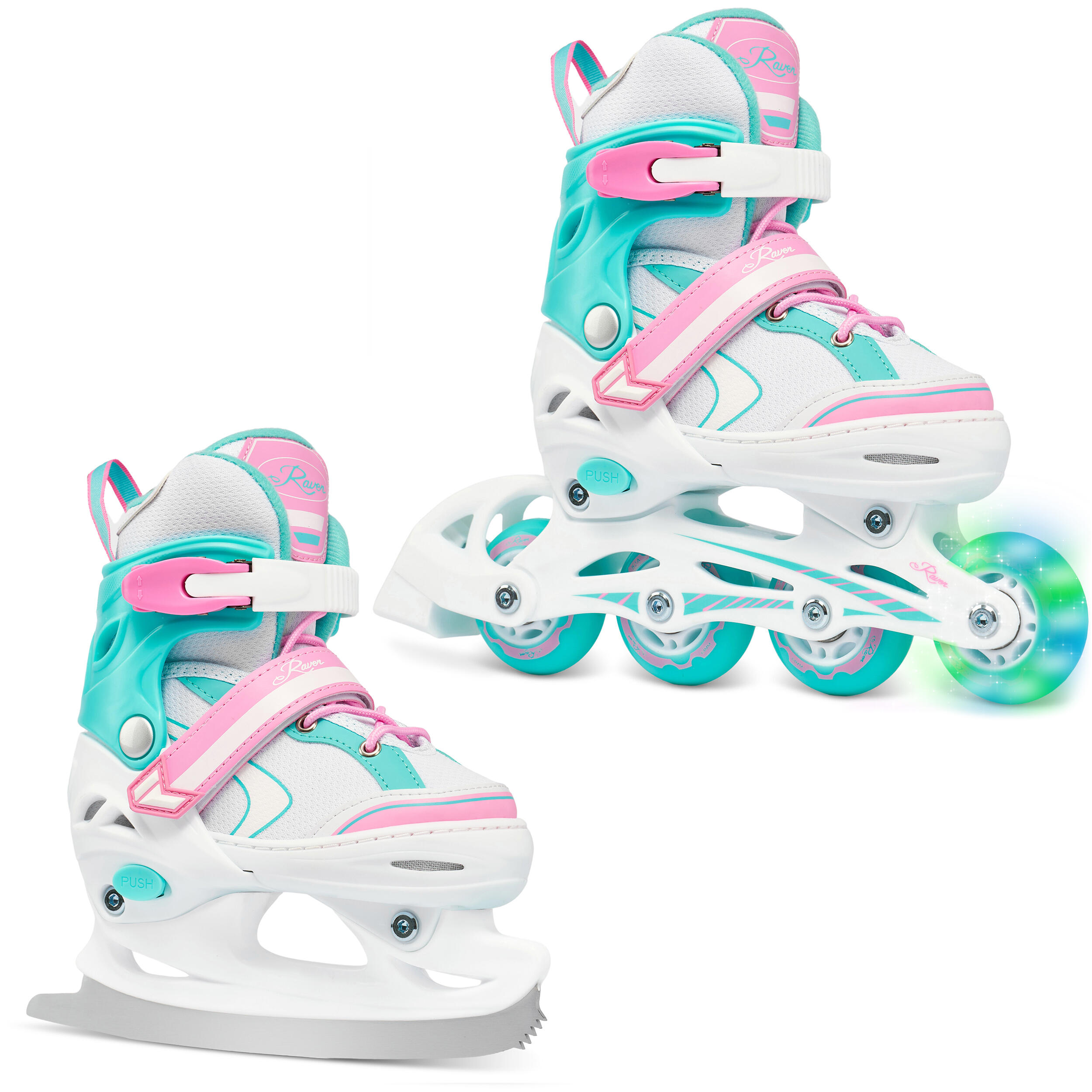 bianco / blu menta / rosa