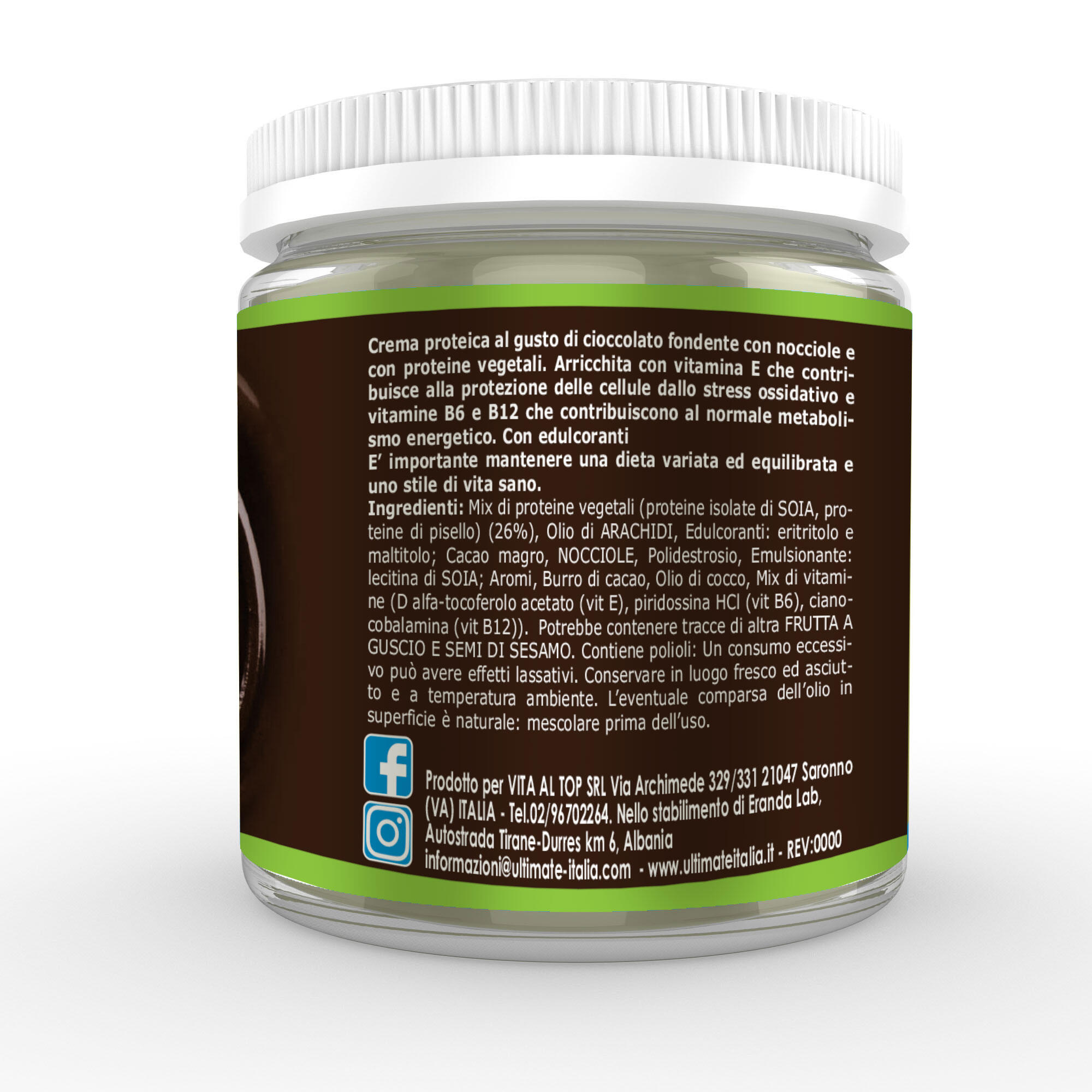 Alimento - PROTEIN CREAM VEG CIOCCOLATO FONDENTE  - 250g 3/7