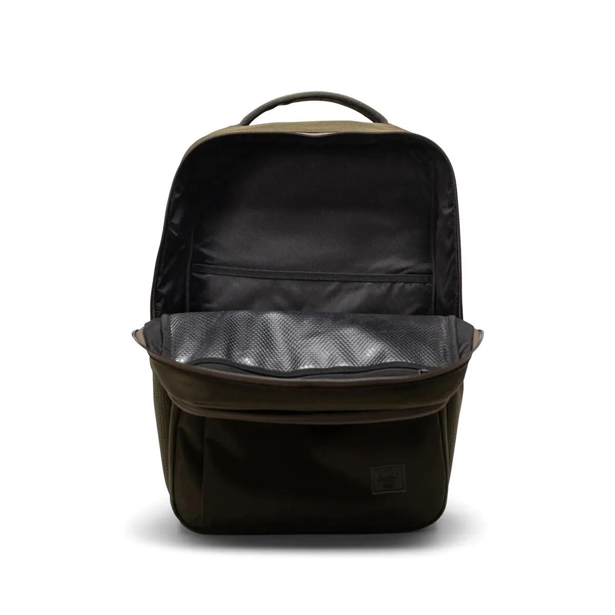 Sac à dos en matières recyclées KASLO TECH 30 L unisex vert olive foncé 3/7