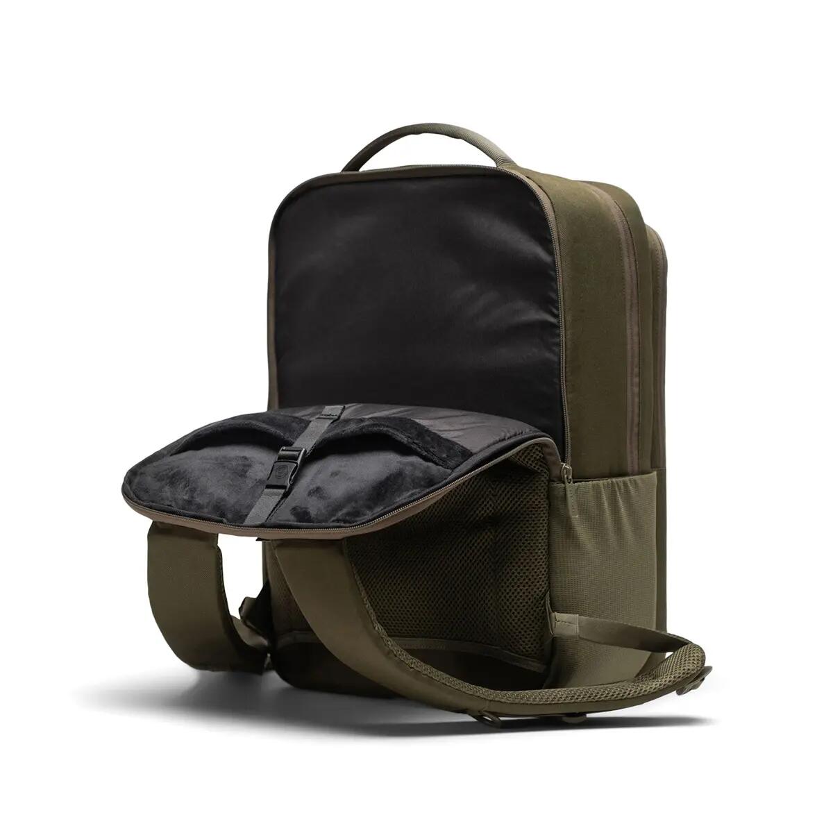 Sac à dos en matières recyclées KASLO TECH 30 L unisex vert olive foncé 6/7