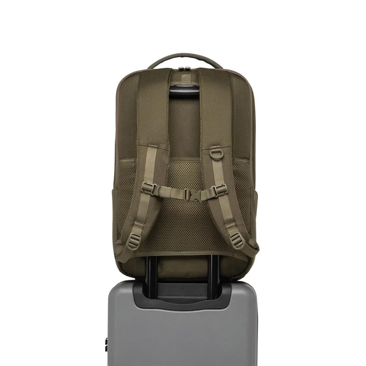 Sac à dos en matières recyclées KASLO TECH 30 L unisex vert olive foncé 7/7