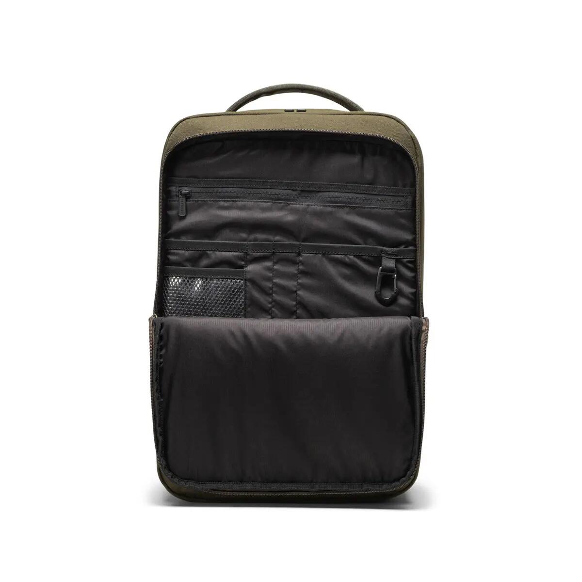 Sac à dos en matières recyclées KASLO TECH 30 L unisex vert olive foncé 4/7