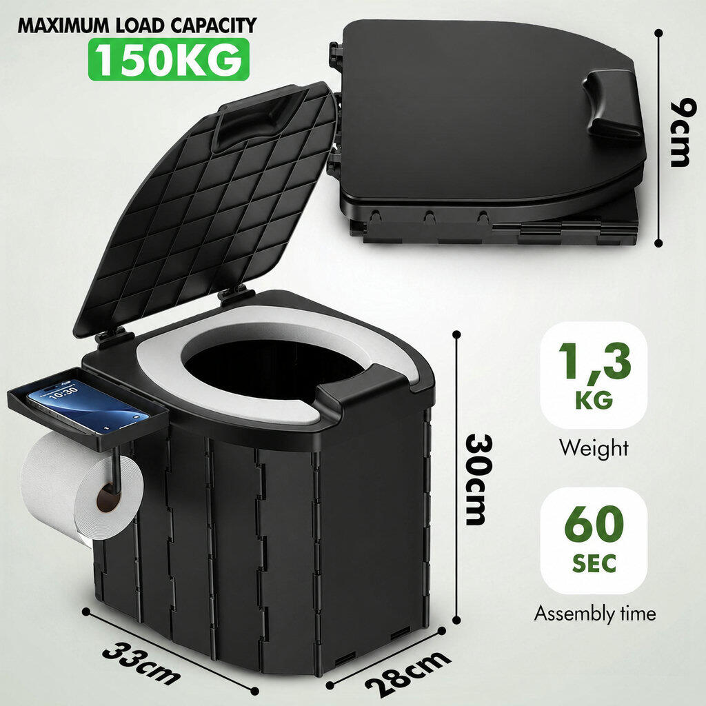 Toilettes de camping pliables avec sacs 2/6