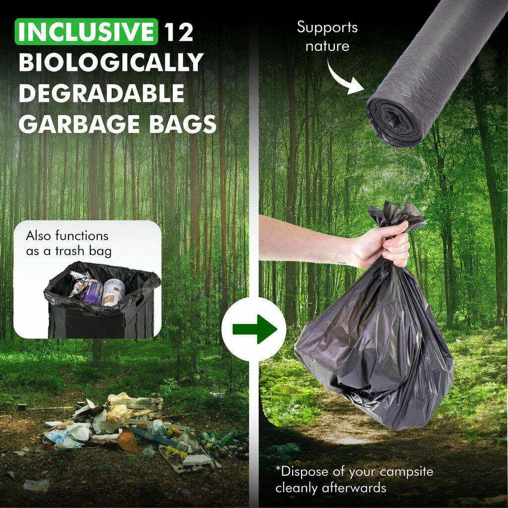 Toilettes de camping pliables avec sacs 6/6