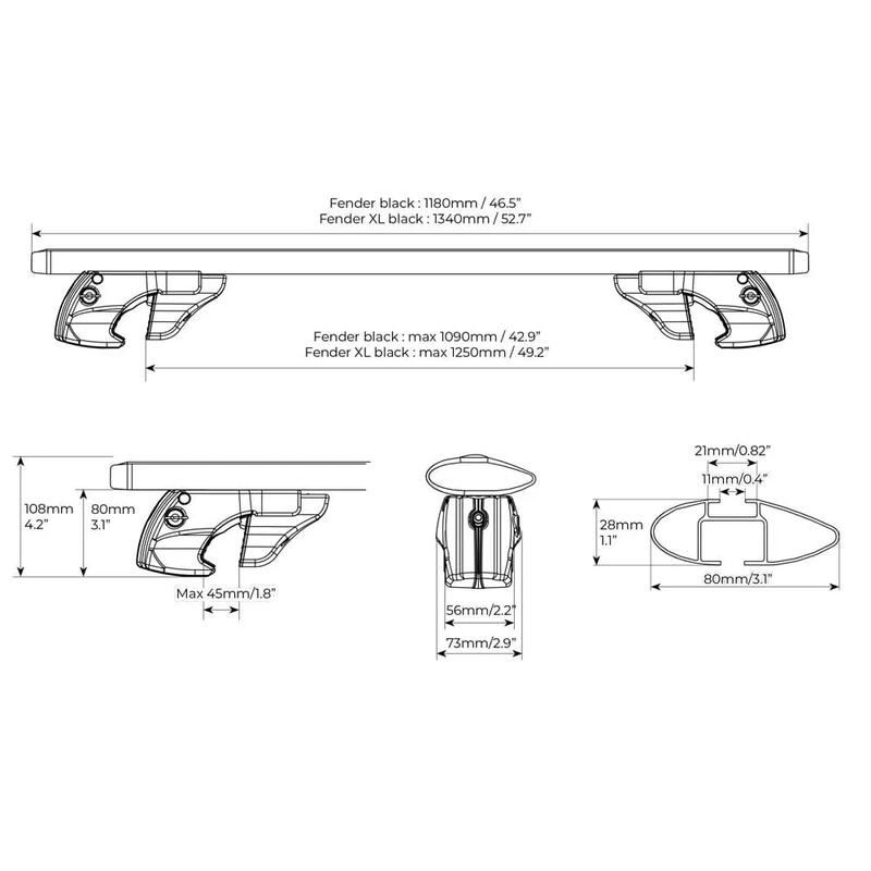 Menabo Fender Black bare transversale pentru Chrysler Aspen 2007-2009