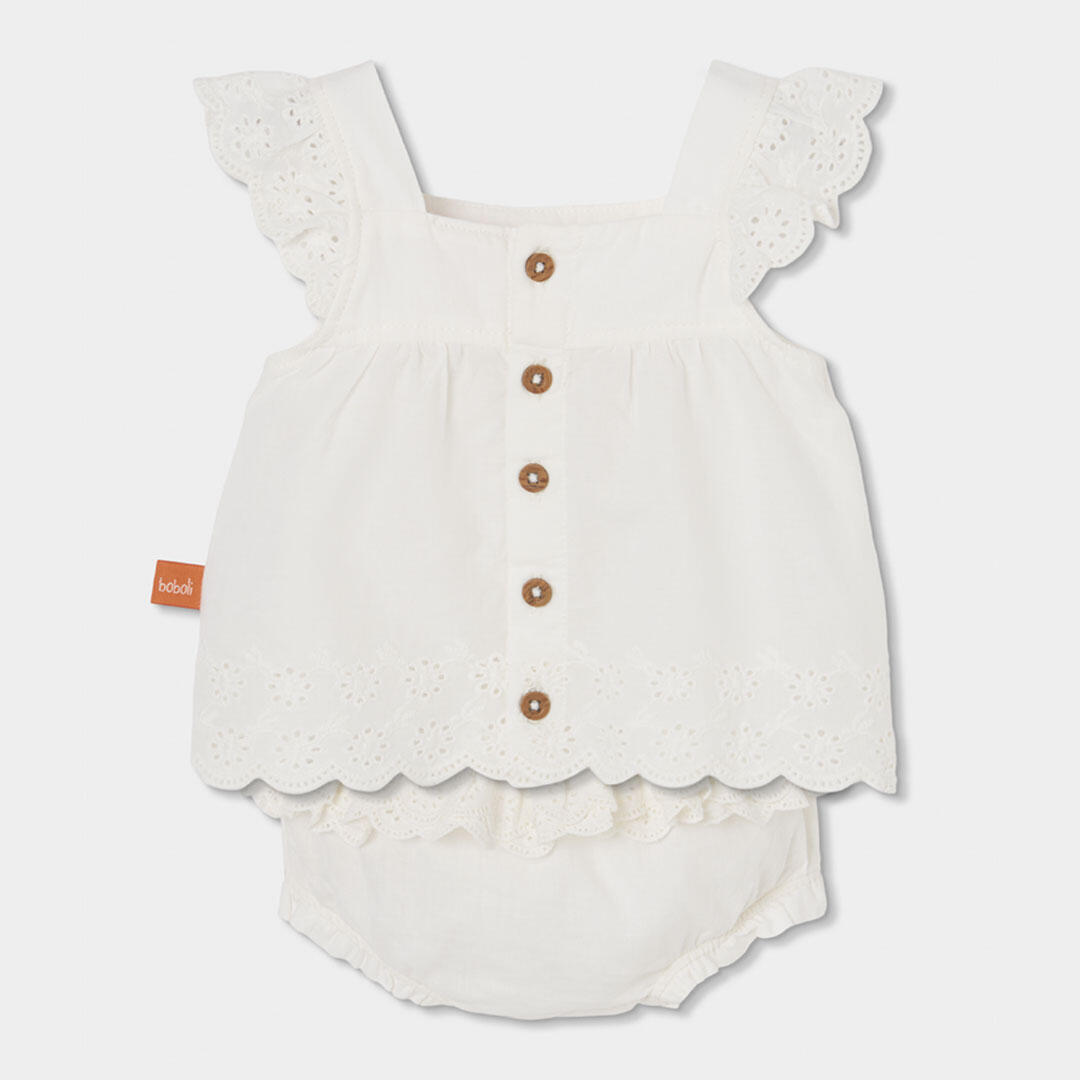 Conjuntos de verano de gimnasia bebé niña boboli blanco 2/7