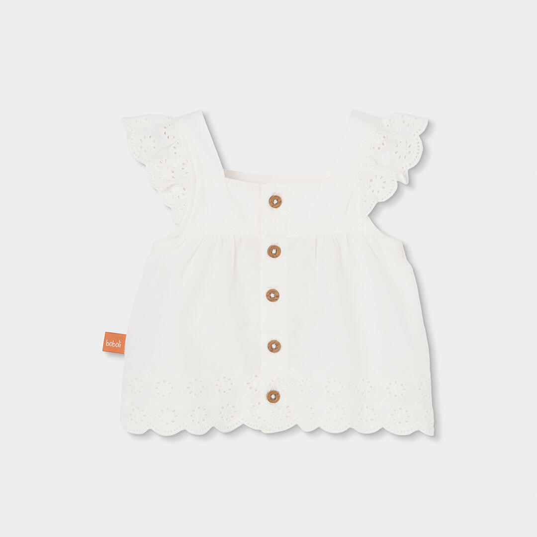 Conjuntos de verano de gimnasia bebé niña boboli blanco 5/7